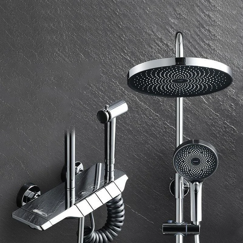 Modern Thermostatic Shower Combo Slide Bar Valve Included Shower System -Bathlova