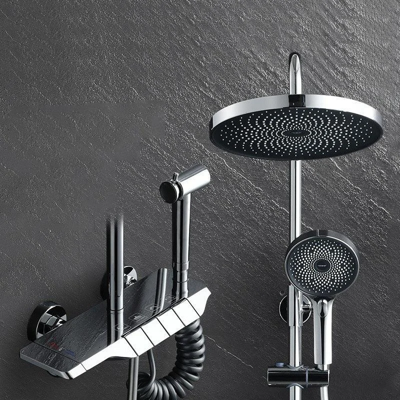 Modern Thermostatic Shower Combo Slide Bar Valve Included Shower System -Bathlova