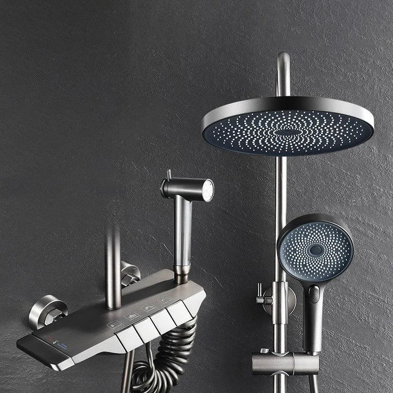 Modern Thermostatic Shower Combo Slide Bar Valve Included Shower System -Bathlova