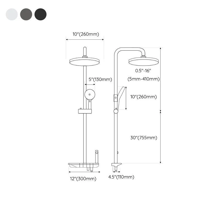 Modern Thermostatic Shower Combo Slide Bar Valve Included Shower System -Bathlova