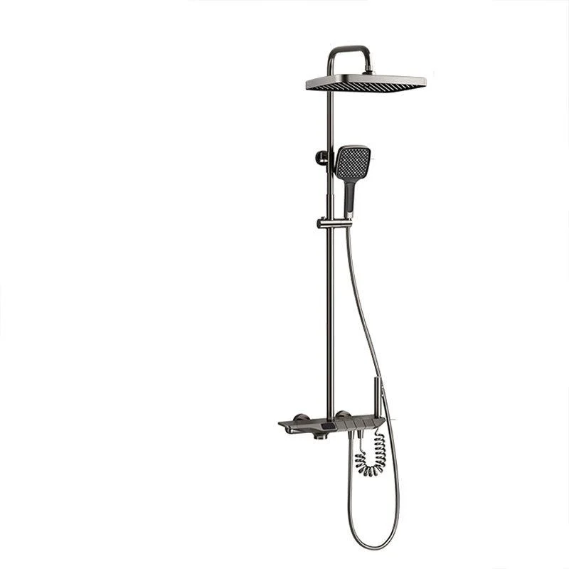 Modern Thermostatic Shower System Solid Color Slide Bar Included Shower Head Combo -Bathlova