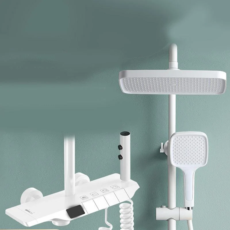 Modern Thermostatic Shower System Solid Color Slide Bar Included Shower Head Combo -Bathlova