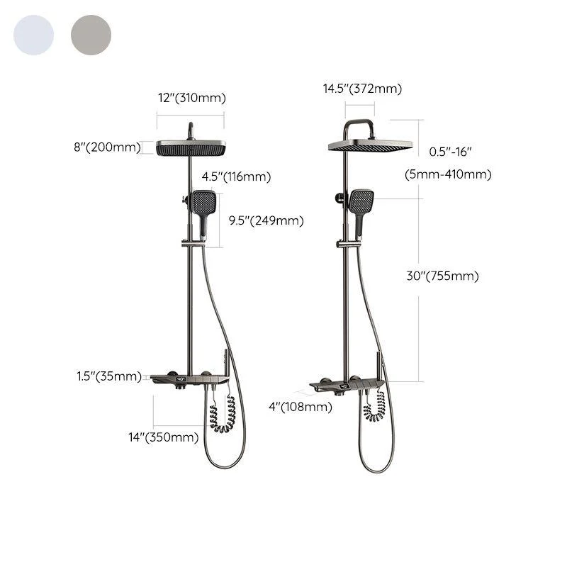 Modern Thermostatic Shower System Solid Color Slide Bar Included Shower Head Combo -Bathlova