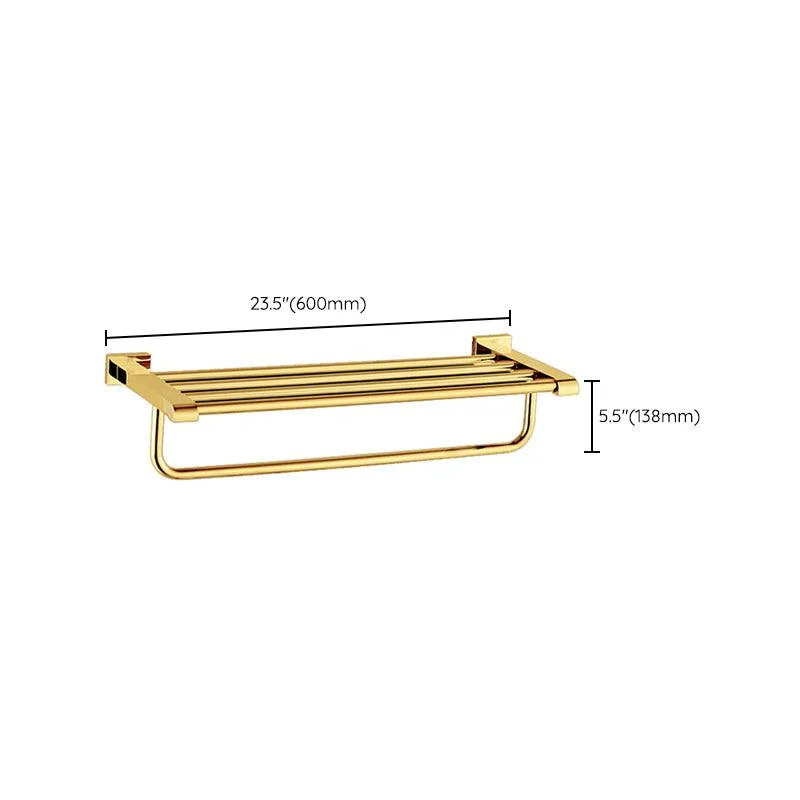 Modern Towel Bar Bathroom Hardware Set Bath Shelf Gold Bathroom Accessory Set -Bathlova