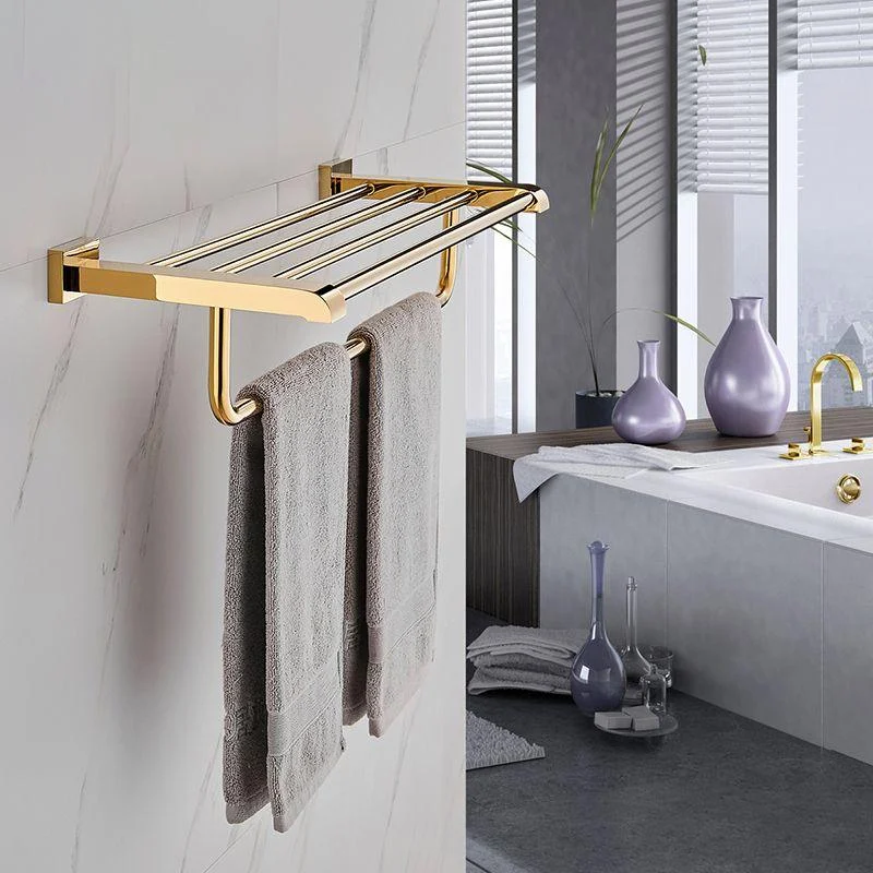 Modern Towel Bar Bathroom Hardware Set Bath Shelf Gold Bathroom Accessory Set -Bathlova