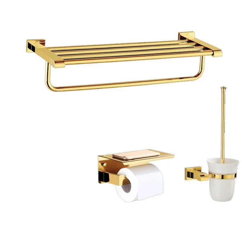 Modern Towel Bar Bathroom Hardware Set Bath Shelf Gold Bathroom Accessory Set -Bathlova