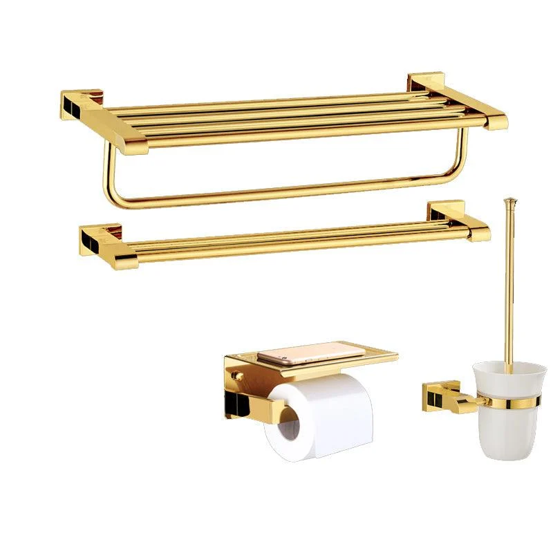 Modern Towel Bar Bathroom Hardware Set Bath Shelf Gold Bathroom Accessory Set -Bathlova