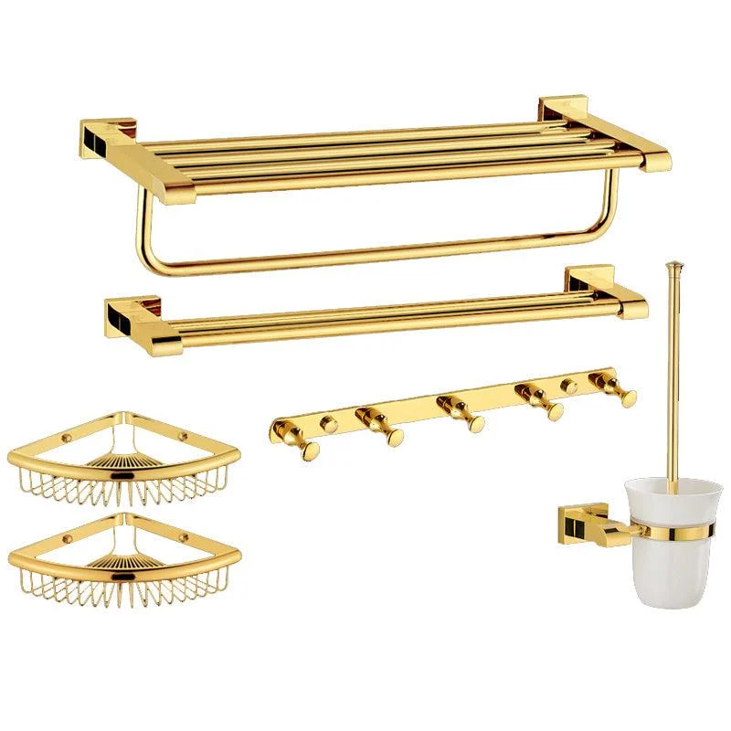 Modern Towel Bar Bathroom Hardware Set Bath Shelf Gold Bathroom Accessory Set -Bathlova