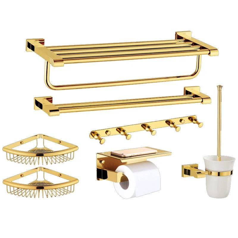 Modern Towel Bar Bathroom Hardware Set Bath Shelf Gold Bathroom Accessory Set -Bathlova