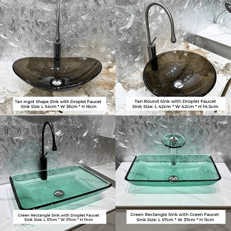 Modern Transparent Tempered Glass Wash Basin -Bathlova