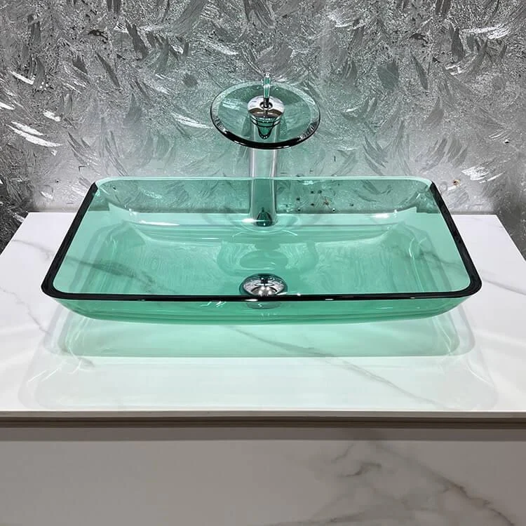 Modern Transparent Tempered Glass Wash Basin -Bathlova