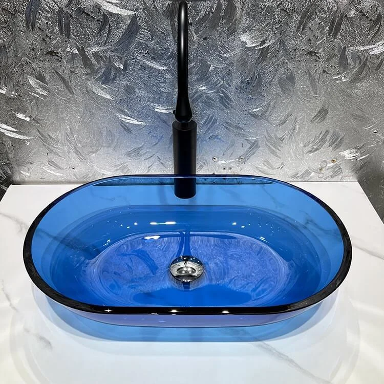 Modern Transparent Tempered Glass Wash Basin -Bathlova