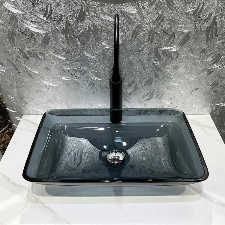 Modern Transparent Tempered Glass Wash Basin -Bathlova