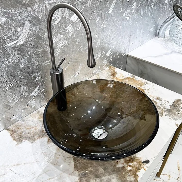 Modern Transparent Tempered Glass Wash Basin -Bathlova