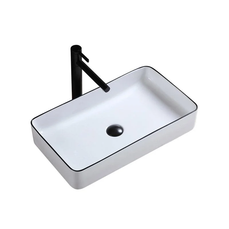 Modern Trough Bathroom Sink White and Black Trough Bathroom Sink -Bathlova