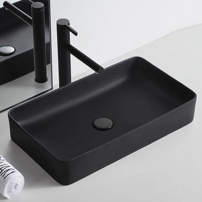 Modern Trough Bathroom Sink White and Black Trough Bathroom Sink -Bathlova