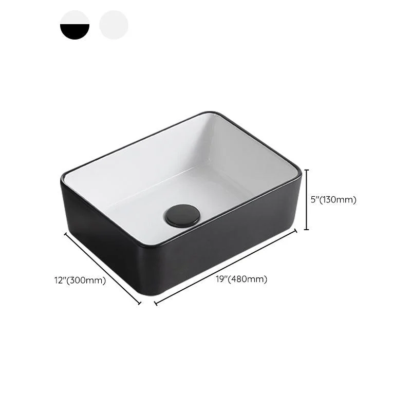 Modern Trough Bathroom Sink White and Black Trough Bathroom Sink -Bathlova