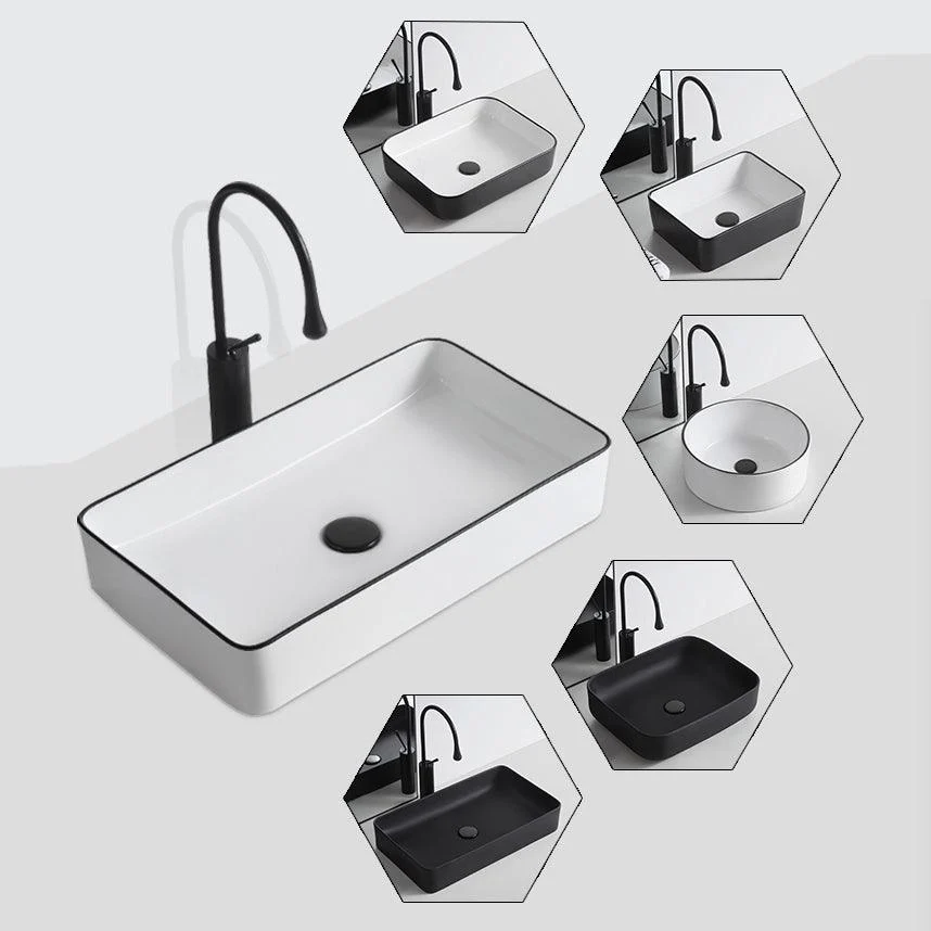 Modern Trough Bathroom Sink White and Black Trough Bathroom Sink -Bathlova