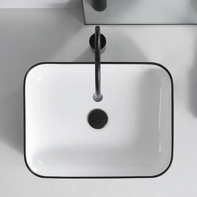 Modern Trough Bathroom Sink White and Black Trough Bathroom Sink -Bathlova