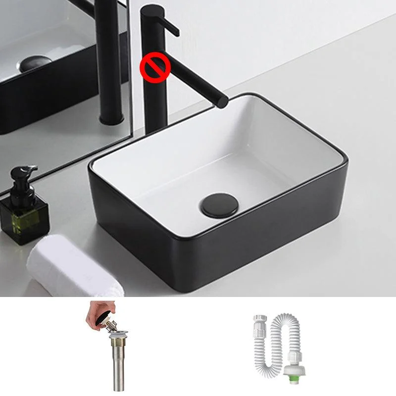 Modern Trough Bathroom Sink White and Black Trough Bathroom Sink -Bathlova