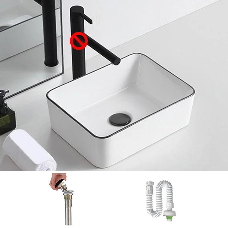 Modern Trough Bathroom Sink White and Black Trough Bathroom Sink -Bathlova