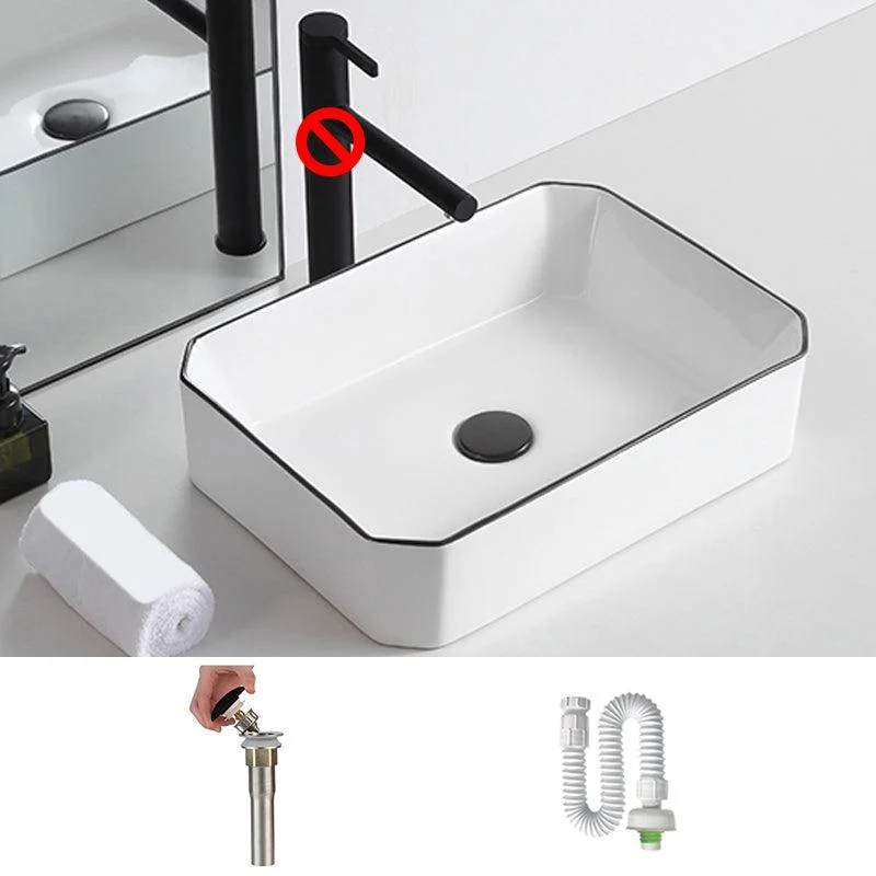 Modern Trough Bathroom Sink White and Black Trough Bathroom Sink -Bathlova