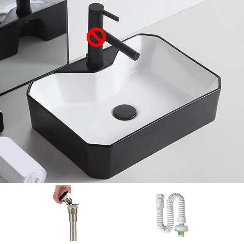 Modern Trough Bathroom Sink White and Black Trough Bathroom Sink -Bathlova