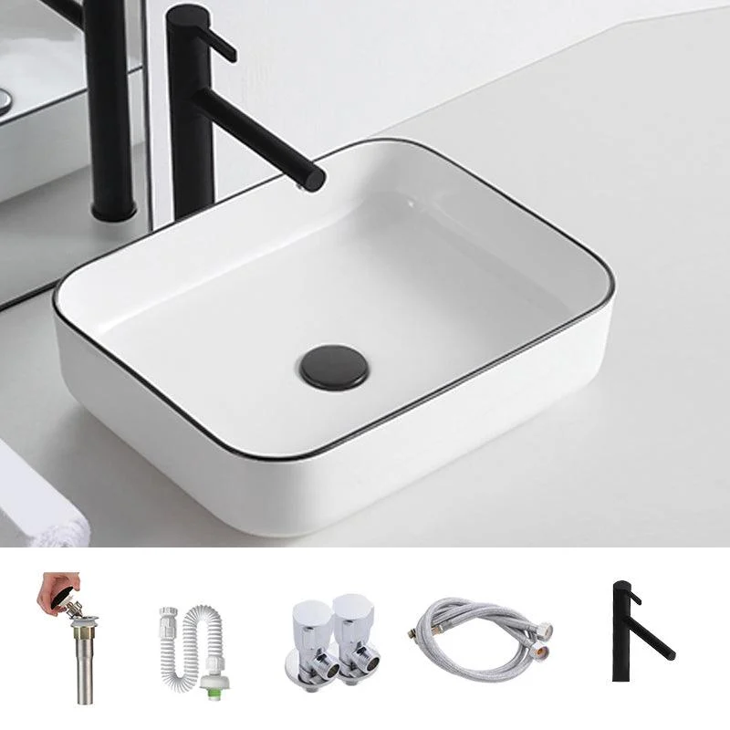 Modern Trough Bathroom Sink White and Black Trough Bathroom Sink -Bathlova