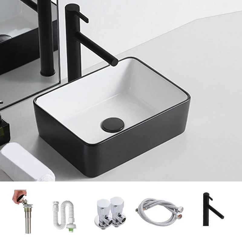 Modern Trough Bathroom Sink White and Black Trough Bathroom Sink -Bathlova