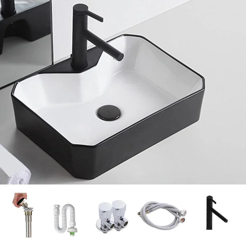 Modern Trough Bathroom Sink White and Black Trough Bathroom Sink -Bathlova