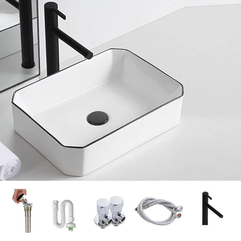 Modern Trough Bathroom Sink White and Black Trough Bathroom Sink -Bathlova