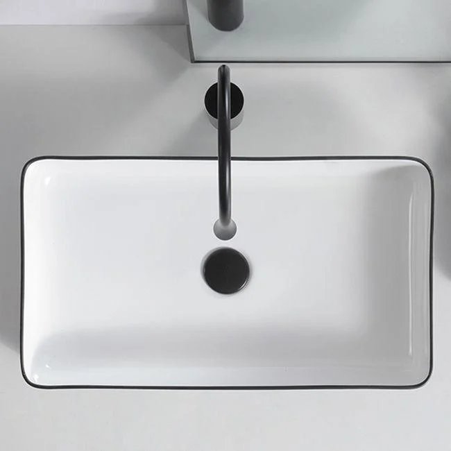 Modern Trough Bathroom Sink White and Black Trough Bathroom Sink -Bathlova