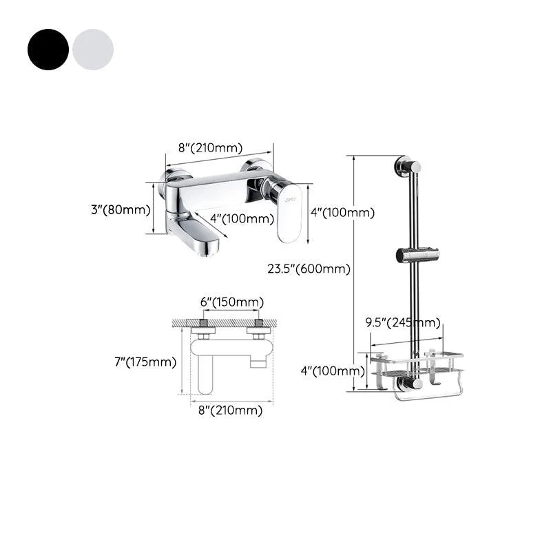 Modern Tub Filler Swivel Spout Wall Mounted Bath Tap Trim -Bathlova