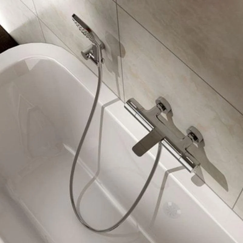 Modern Tub Filler Trim Copper Wall Mounted with Handshower Waterfall Tub Filler -Bathlova