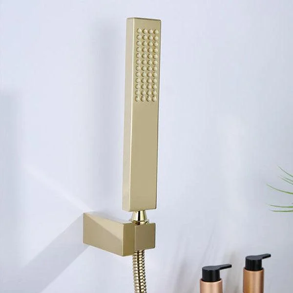 Modern Tub Filler Trim Copper Wall Mounted with Handshower Waterfall Tub Filler -Bathlova