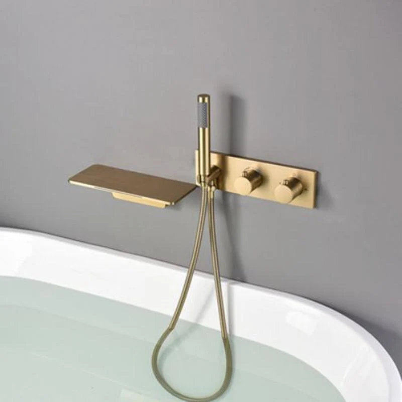 Modern Tub Spout Trim Brass Wall Mounted with Handshower Bath Tap Trim -Bathlova