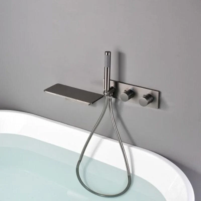 Modern Tub Spout Trim Brass Wall Mounted with Handshower Bath Tap Trim -Bathlova