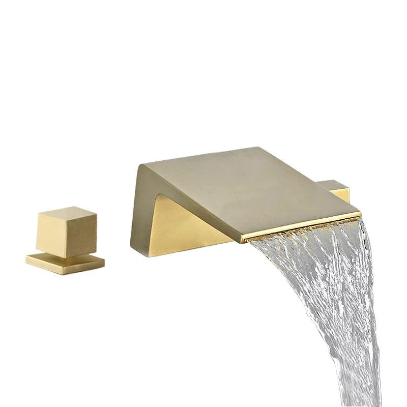 Modern Tub Spout Trim Copper Deck-Mount with Hand Shower and Handles Roman Tub Tap -Bathlova