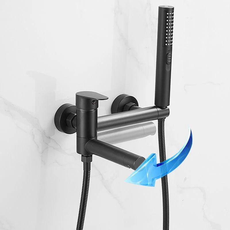 Modern Tub Spout Trim One Handle Wall Mount Tub Tap with Handshower -Bathlova