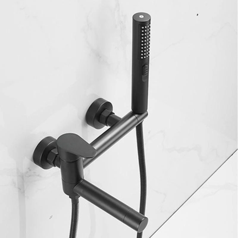 Modern Tub Spout Trim One Handle Wall Mount Tub Tap with Handshower -Bathlova