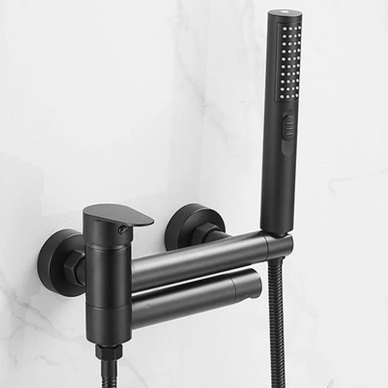 Modern Tub Spout Trim One Handle Wall Mount Tub Tap with Handshower -Bathlova