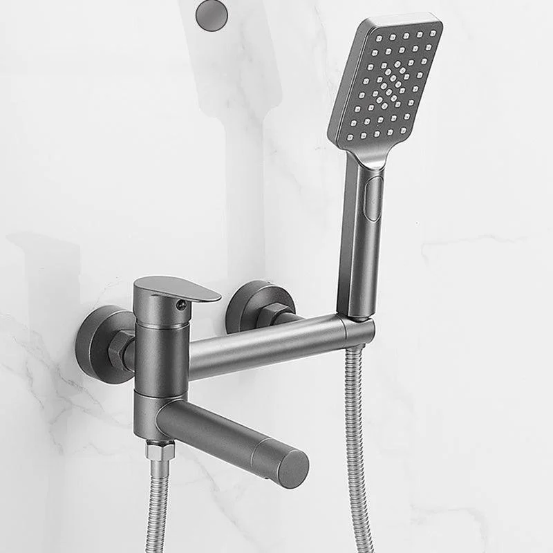 Modern Tub Spout Trim One Handle Wall Mount Tub Tap with Handshower -Bathlova