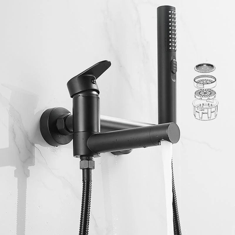 Modern Tub Spout Trim One Handle Wall Mount Tub Tap with Handshower -Bathlova