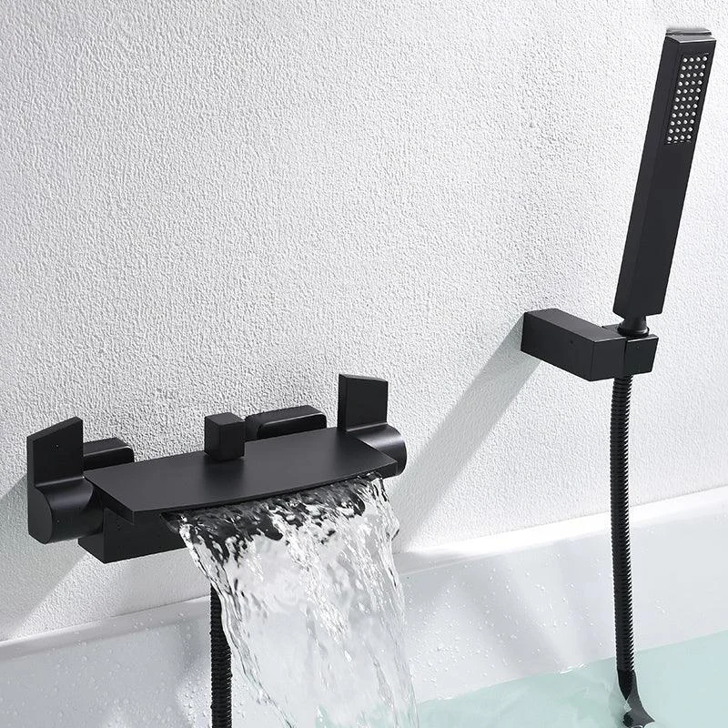 Modern Tub Tap Copper Wall Mounted with Hose Bathroom Tap -Bathlova