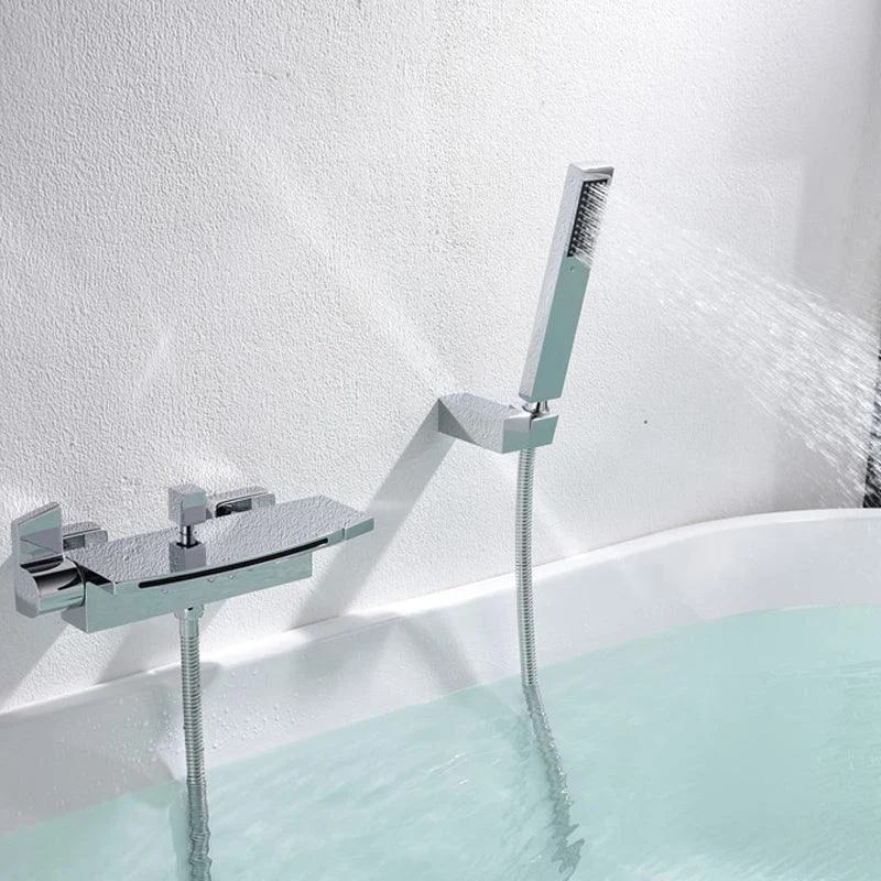 Modern Tub Tap Copper Wall Mounted with Hose Bathroom Tap -Bathlova