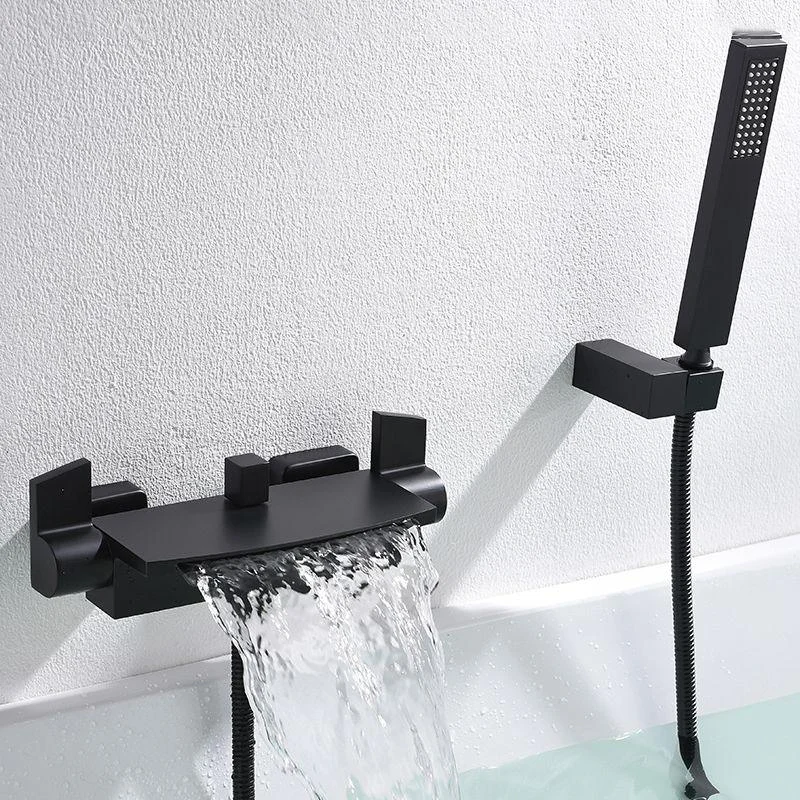 Modern Tub Tap Copper Wall Mounted with Hose Bathroom Tap -Bathlova