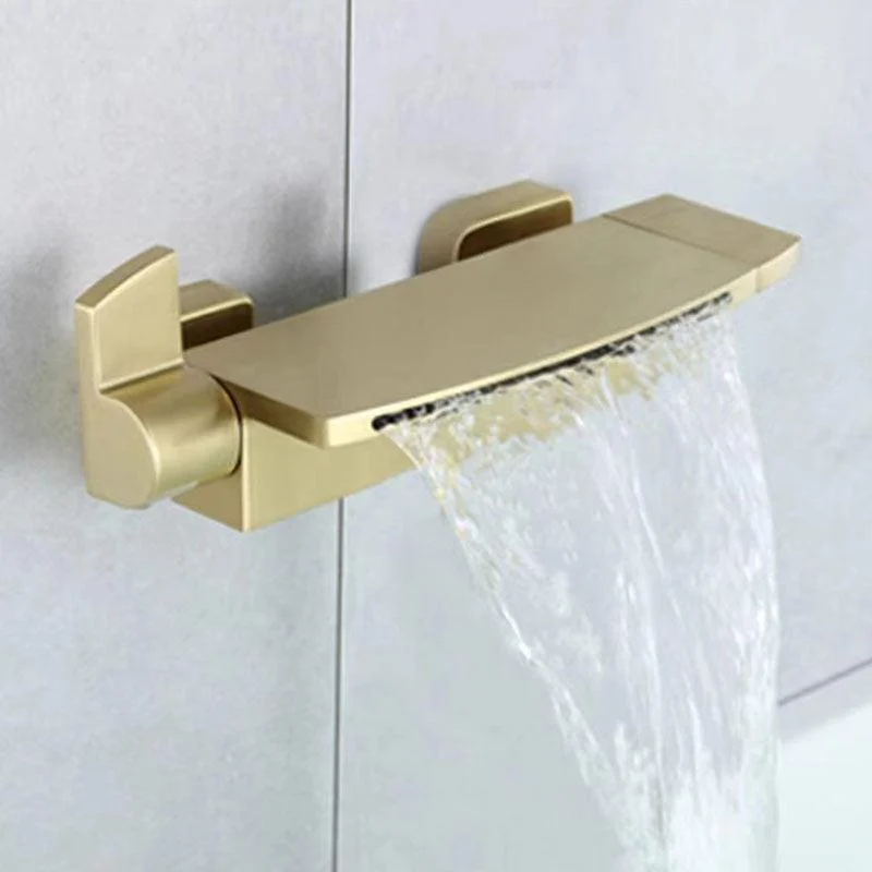 Modern Tub Tap Trim Brass Wall Mounted Waterfall Tub Spout Trim -Bathlova