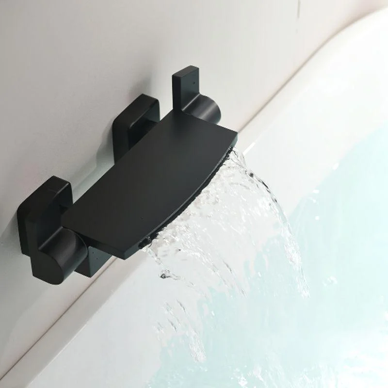 Modern Tub Tap Trim Copper Lever Handles Wall Mounted Waterfall Bathroom Tap -Bathlova