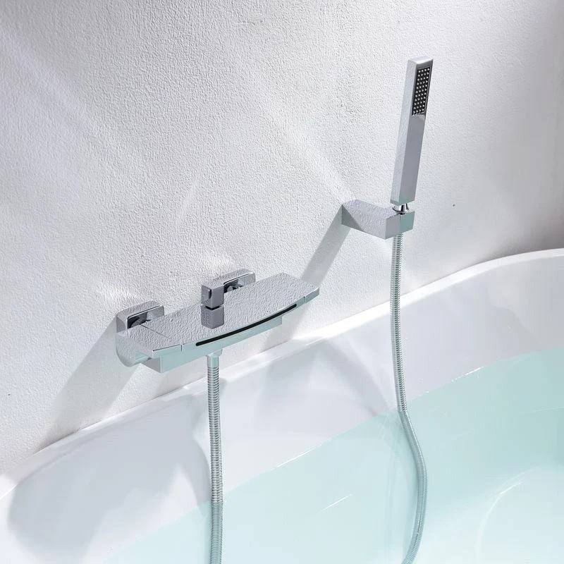 Modern Tub Tap Trim Copper Lever Handles Wall Mounted Waterfall Bathroom Tap -Bathlova