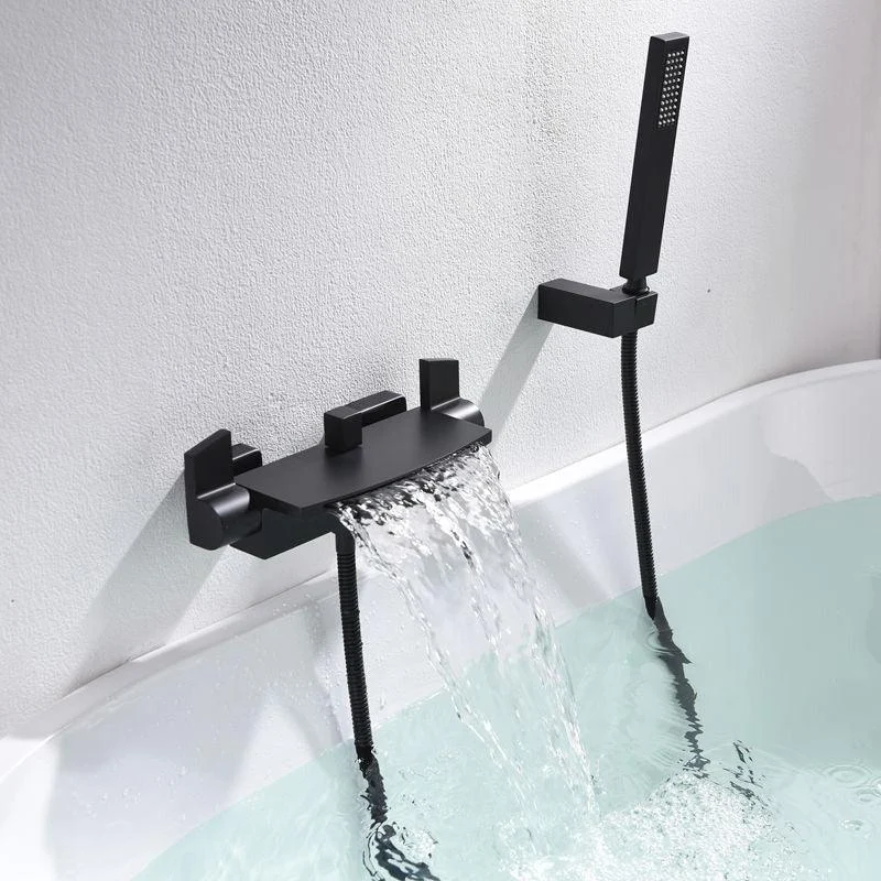 Modern Tub Tap Trim Copper Lever Handles Wall Mounted Waterfall Bathroom Tap -Bathlova